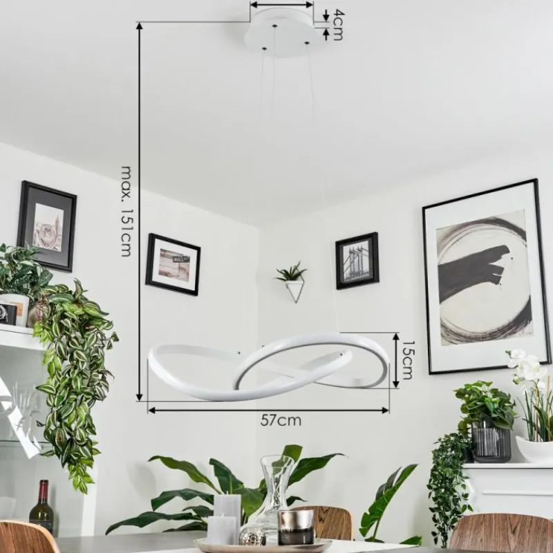 hofstein Suspension Pitasch LED Blanc, 1 lumière