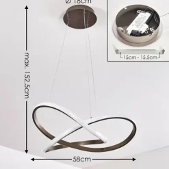 Lampes Art Déco-hofstein Suspension Pitasch LED Nickel mat, 1 lumière