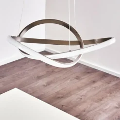 Lampes Art Déco-hofstein Suspension Pitasch LED Nickel mat, 1 lumière