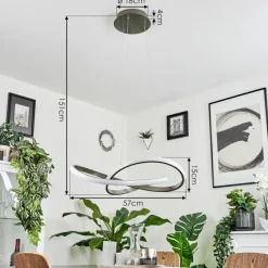 hofstein Suspension Pitasch LED Nickel mat, 1 lumière