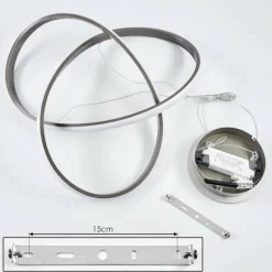 hofstein Suspension Pitasch LED Nickel mat, 1 lumière