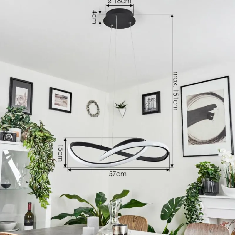 hofstein Suspension Pitasch LED Noir, 1 lumière