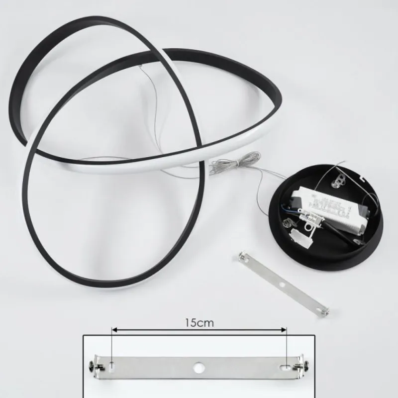 hofstein Suspension Pitasch LED Noir, 1 lumière