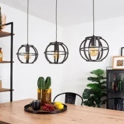 Lampes À Boules-hofstein Suspension Plan Noir, 3 lumières