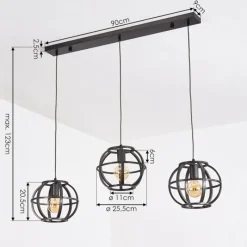 Lampes À Boules-hofstein Suspension Plan Noir, 3 lumières