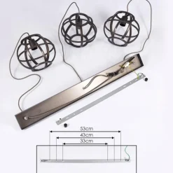 Lampes À Boules-hofstein Suspension Plan Noir, 3 lumières