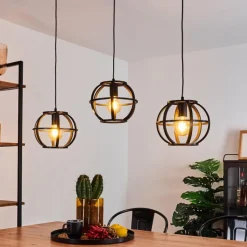 Lampes À Boules-hofstein Suspension Plan Noir, 3 lumières