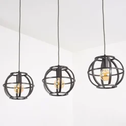 Lampes À Boules-hofstein Suspension Plan Noir, 3 lumières