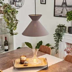 Lampes En Tissu-hofstein Suspension Pliche Or, Noir, 1 lumière