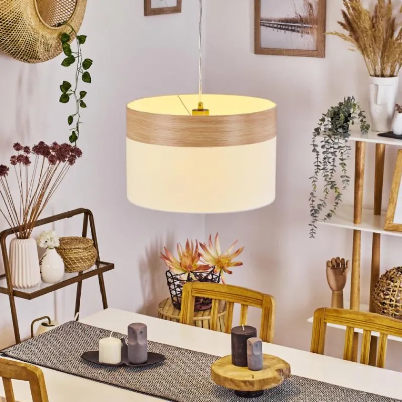 Lampes En Tissu-hofstein Suspension Pntresina Nickel mat, 1 lumière