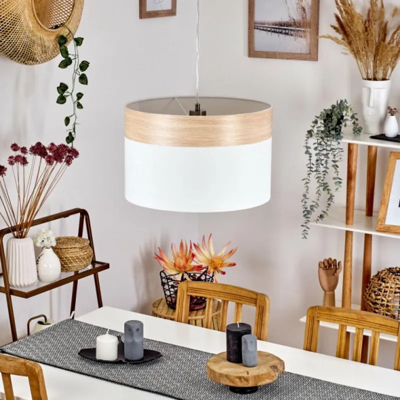 Lampes En Tissu-hofstein Suspension Pntresina Nickel mat, 1 lumière