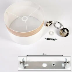 Lampes En Tissu-hofstein Suspension Pntresina Nickel mat, 1 lumière