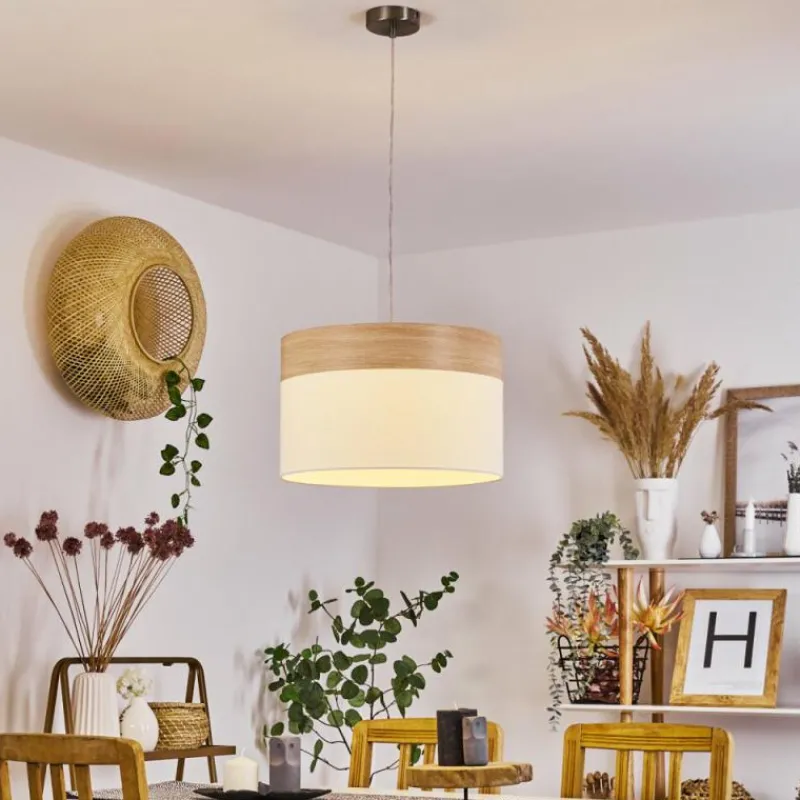 Lampes En Tissu-hofstein Suspension Pntresina Nickel mat, 1 lumière