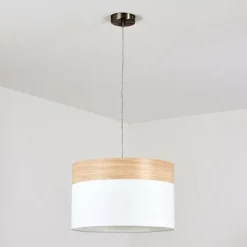 Lampes En Tissu-hofstein Suspension Pntresina Nickel mat, 1 lumière