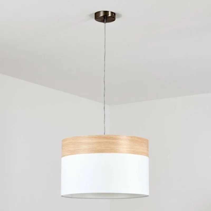 Lampes En Tissu-hofstein Suspension Pntresina Nickel mat, 1 lumière
