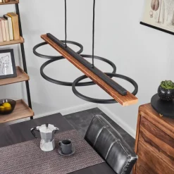 hofstein Suspension Pompu LED Brun, Noir, 3 lumières