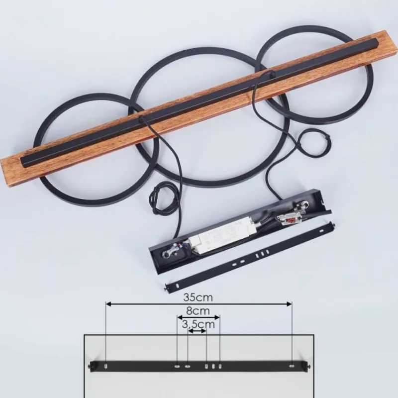 hofstein Suspension Pompu LED Brun, Noir, 3 lumières