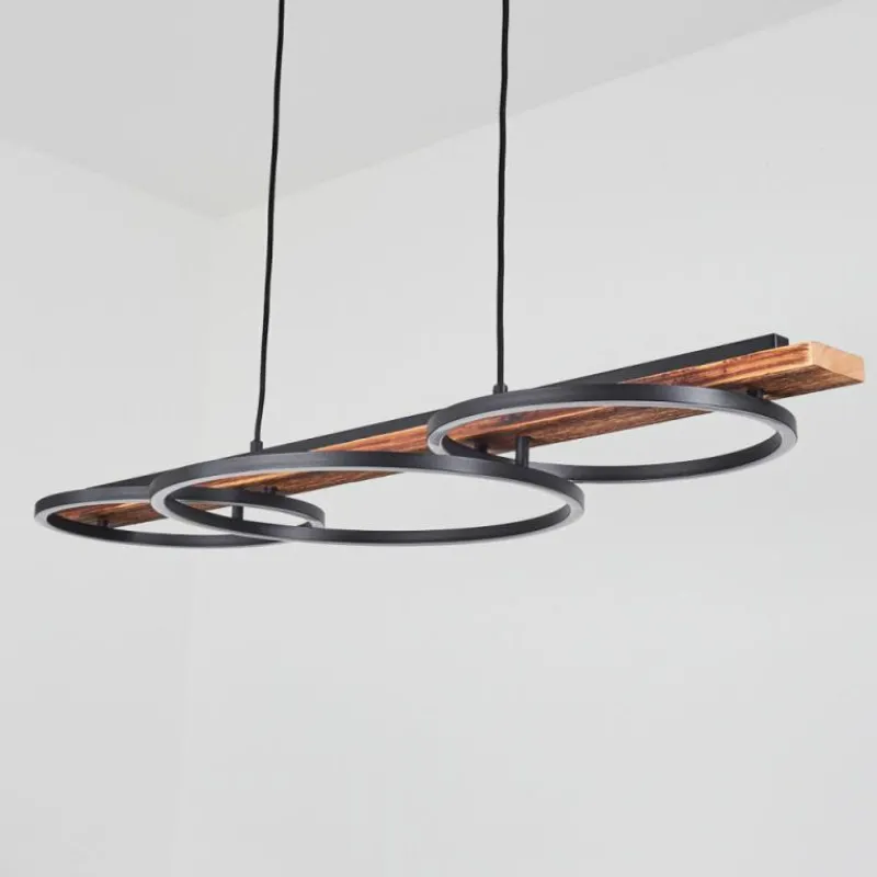 hofstein Suspension Pompu LED Brun, Noir, 3 lumières