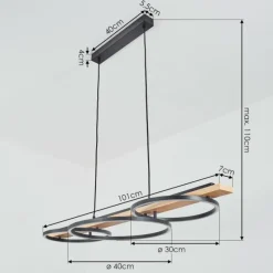 hofstein Suspension Pompu LED Écru, Noir, 3 lumières
