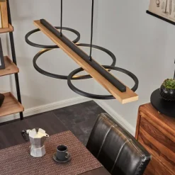 hofstein Suspension Pompu LED Écru, Noir, 3 lumières