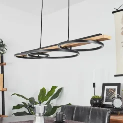 hofstein Suspension Pompu LED Écru, Noir, 3 lumières