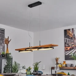 Luminaires Scandinaves-hofstein Suspension Pompu LED Écru, Noir, 1 lumière
