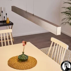 hofstein Suspension Poroporo LED Nickel mat, 1 lumière