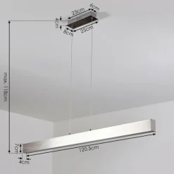 hofstein Suspension Poroporo LED Nickel mat, 1 lumière
