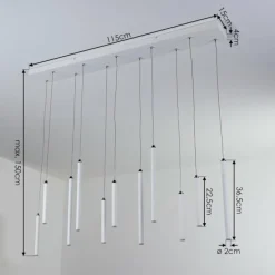 hofstein Suspension Porquera LED Blanc, 11 lumières