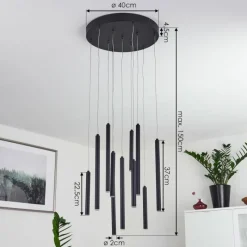 hofstein Suspension Porquera LED Noir, 11 lumières