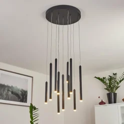 hofstein Suspension Porquera LED Noir, 11 lumières