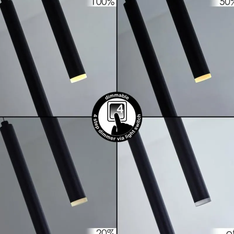 hofstein Suspension Porquera LED Noir, 11 lumières