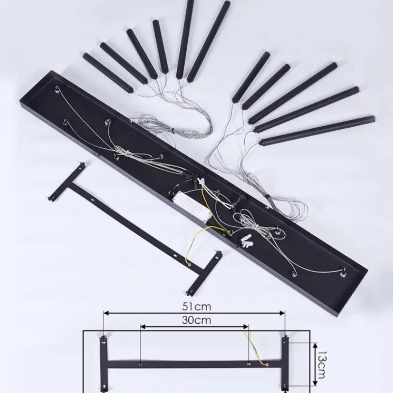 hofstein Suspension Porquera LED Noir, 11 lumières