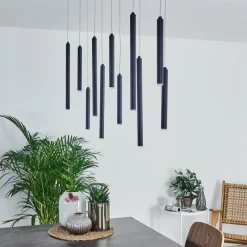 hofstein Suspension Porquera LED Noir, 11 lumières