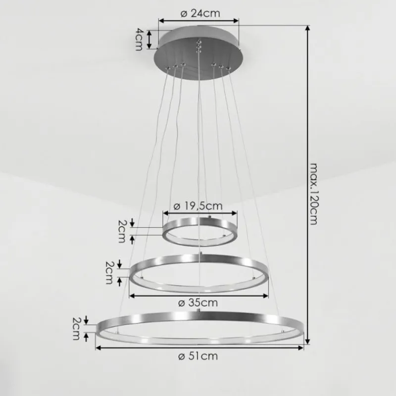 hofstein Suspension Preci LED Nickel mat, 1 lumière