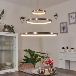 hofstein Suspension Preci LED Nickel mat, 1 lumière