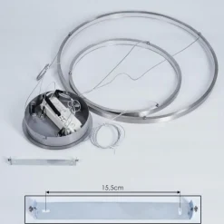 hofstein Suspension Preci LED Nickel mat, 1 lumière