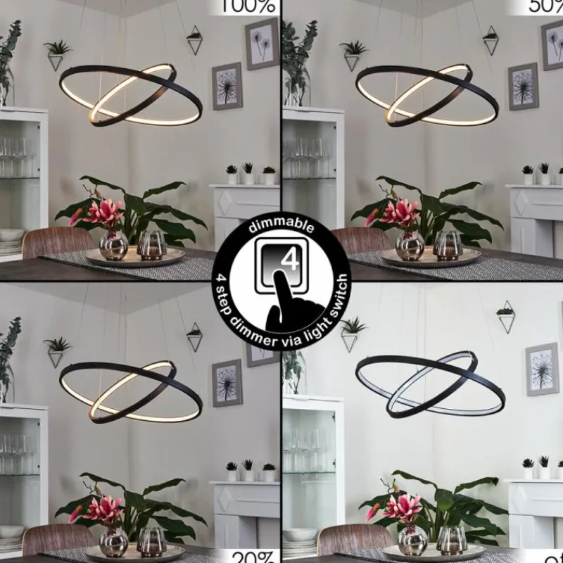 hofstein Suspension Preci LED Noir, 1 lumière