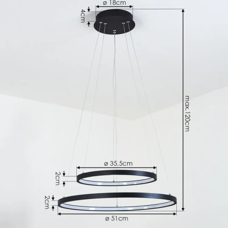 hofstein Suspension Preci LED Noir, 1 lumière