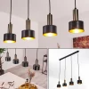 Lampes En Tissu-hofstein Suspension Pretoria LED Laiton, Noir, 4 lumières
