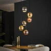 Lampes Dorées-hofstein Suspension Print Brun, Noir, 6 lumières