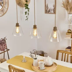 hofstein Suspension Puestito Bronze, Or, 3 lumières