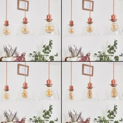 hofstein Suspension Puestito Or, Rose, 3 lumières