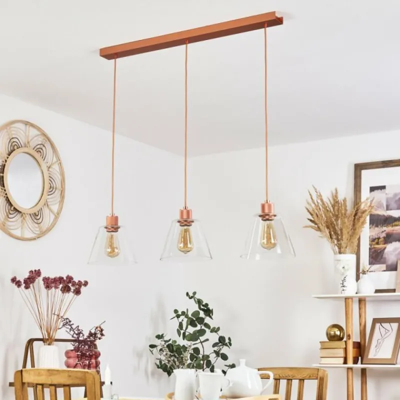 hofstein Suspension Puestito Or, Rose, 3 lumières