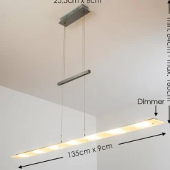 hofstein Suspension Ramsele LED Chrome, Nickel mat, 7 lumières