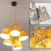 Lampes En Tissu-hofstein Suspension RANKIN Nickel mat, 5 lumières