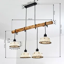 Lampes En Tissu-hofstein Suspension Rarasi Noir, 4 lumières