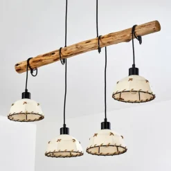 Lampes En Tissu-hofstein Suspension Rarasi Noir, 4 lumières
