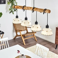 Lampes En Tissu-hofstein Suspension Rarasi Noir, 4 lumières