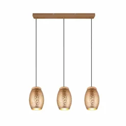 Lampes En Bois-Luminaires Reality Suspension Reality BIDAR Brun, Écru, 3 lumières